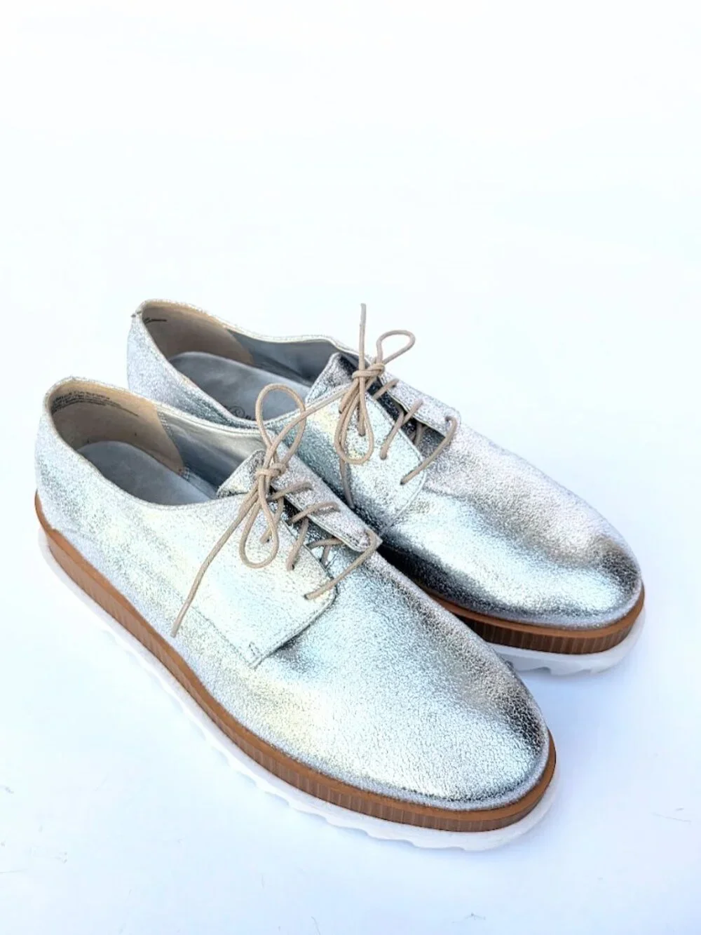 Treasure & Bond Noah Metallic Silver Platform Derby 8.5